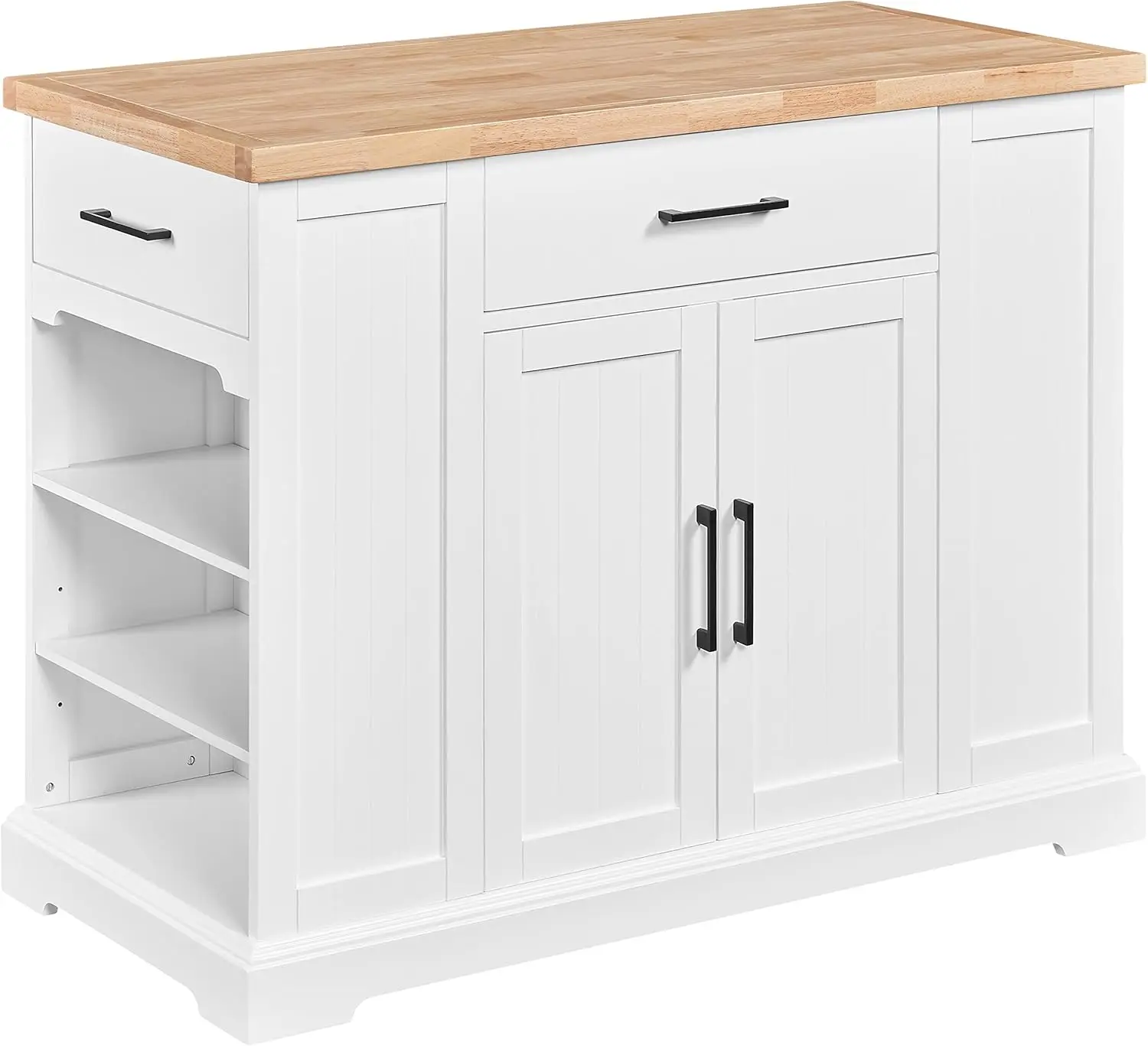 Rolling Kitchen Island Cart with 3 Drawers,White