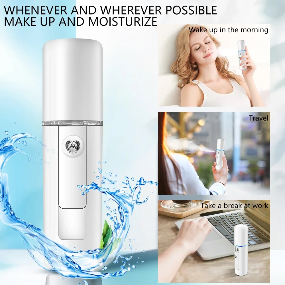 Portable Deep Cleaning Facial Steamer Vaporizer Sauna Spa Ultrasonic Ozone Mist Spray Nano Mister Face Replenishment Equipment