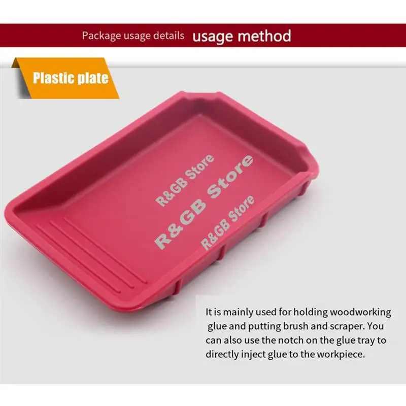 

4-Piece Woodworking Adhesive Coating Set Multifunctional Soft Silicone Wood Glue Tray Thin Non-Slip Flat Scraper DIY Crafts-AT48