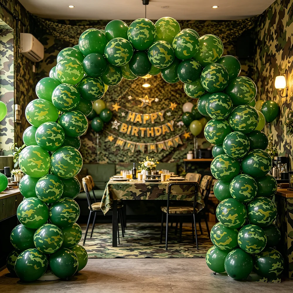 20-100 Stück 12 Zoll Tarngrüne Latexballons Militär- und Armee-Themenparty-Deko für Kinder, Jungen, Geburtstag, Babyparty, Globos – Detail 2