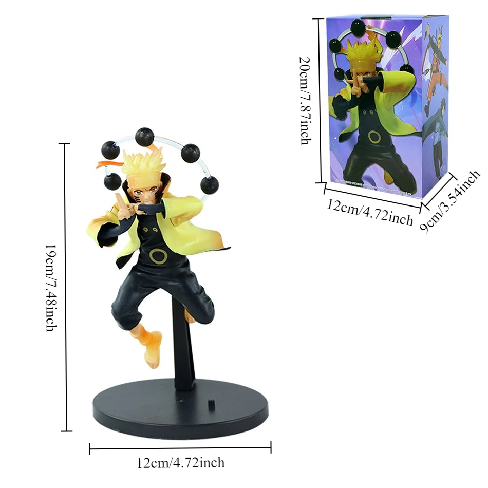 1-4 Stück 19cm Naruto Anime Figur Uzumaki Naruto Kakashi Uchiha Sasuke Cartoon Actionfigur PVC Sammlermodell Spielzeug