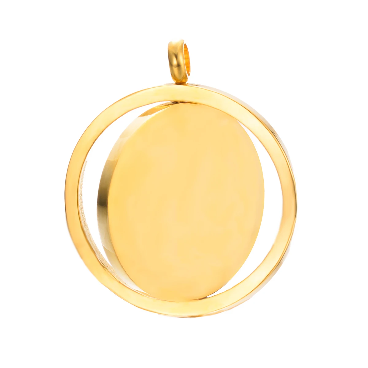 3pcs Customized Rotatable Round Necklaces for Women Men Waterproof Stainless Steel Metal ID Tag Pendant Collar Gifts