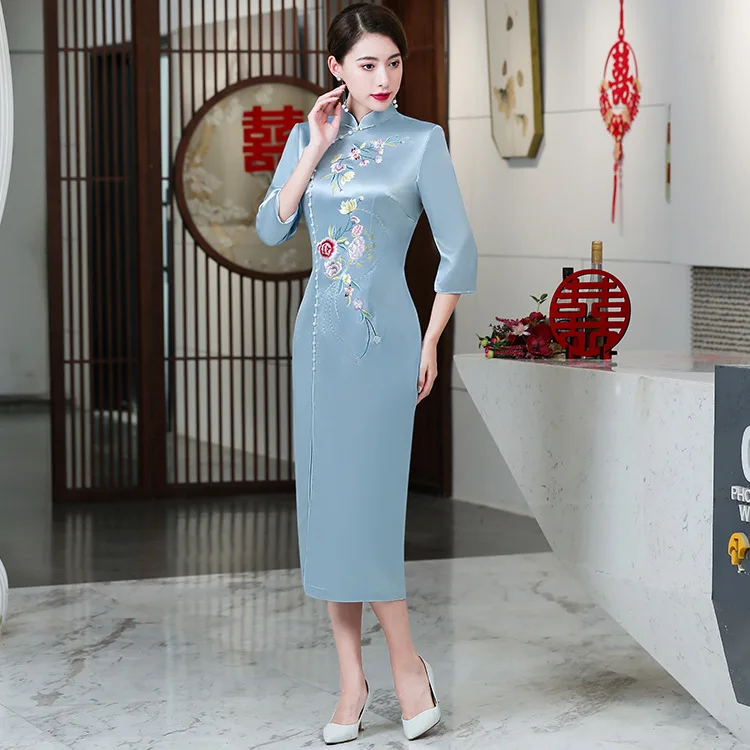 

Yourqipao Cheongsam Mother of The Bride Wedding Dress Chinese Traditional Evening Prom Party Dresses For Plus Size Women