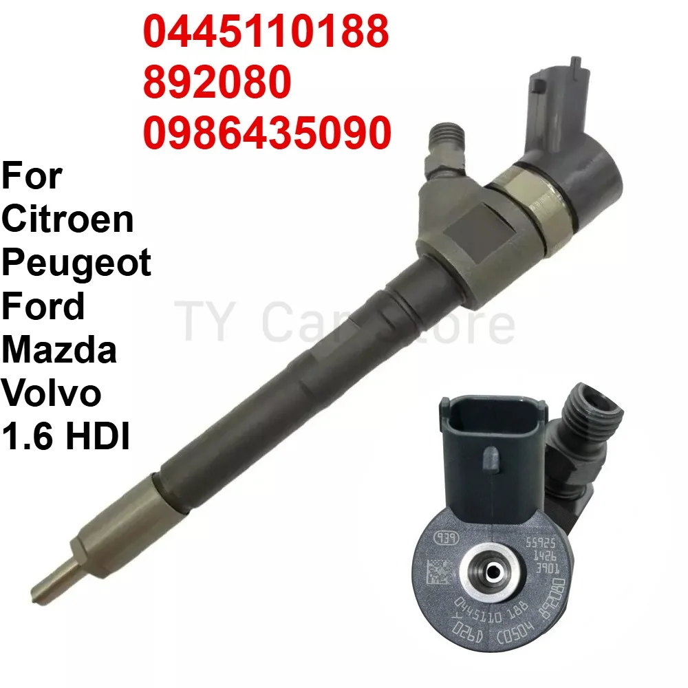 

0445110188 892080 0986435090 New Diesel Fuel Injector Nozzle For Citroen Peugeot Ford Mazda Volvo C30 S40 V50 1.6 HDI