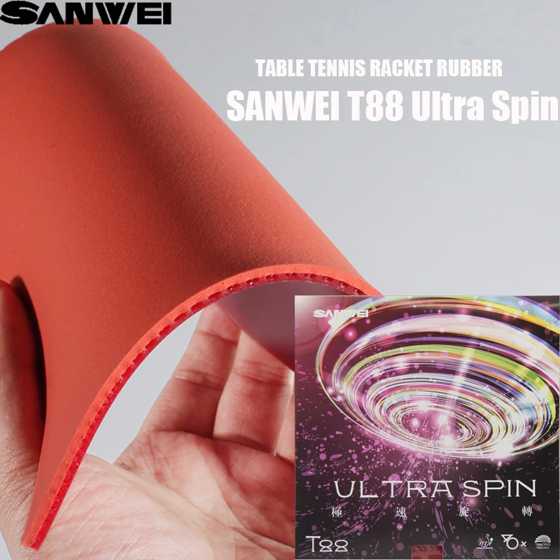 SANWEI T88 Ultra Spin Table Tennis Rubber Semi-sticky Control Loop Professional Ping Pong Rubber with High Elasticity Sponge