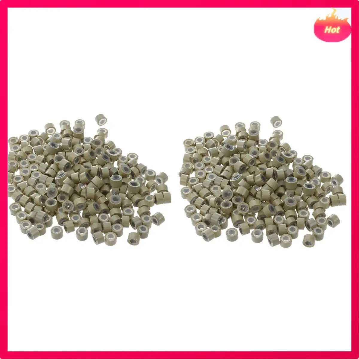 AD-400 قطعة 5 مللي متر لون أشقر سيليكون مبطن حلقات صغيرة وصلات خرز وصلات لينكيز لوصلات الشعر