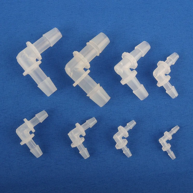 5~100pcs 1.6~11.1mm PP Elbow Single pagoda Equal Dia Plastic Connectors Pipe Fitting Tube Aquarium Fish Tank  Irrigation Joint