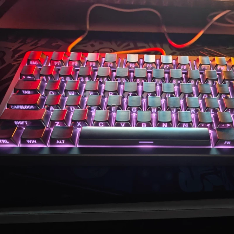 

Набор клавишных колпачков с серебристым металлическим эффектом и боковой гравировкой, с подсветкой, профиль Cherry, совместим с механическими клавиатурами Wooting 60HE ACE68