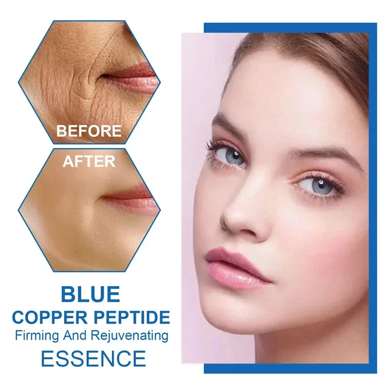 Peptide di rame blu Siero antirughe Rassodante Lifting Ridurre le linee sottili Ripristina l'elasticità della pelle Idratante Idratante Illumina 30ml