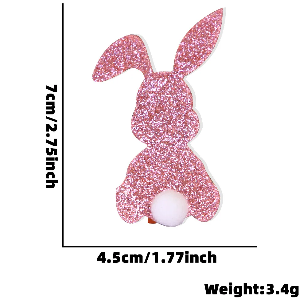 Easter Party Hair Clips - Kids Glitter Rabbit Ears Bow Chick Egg Hairpins - Children\'s Festival Hair Accessories