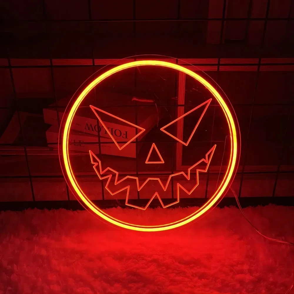 halloween ghost face neon engrave sign luzes led personalizadas para presentes lampada na parede decoracao da sala de jogos decoracao de cafe 01