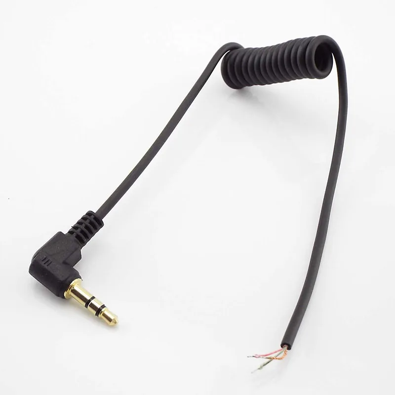 3.5mm Right angle DIY Headphone Audio Cable Line 3 pole Jack Strand Earphone Maintenance Repair Wire Cord 3.5 Male F1