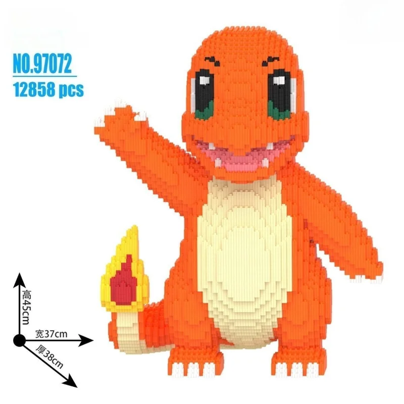 34cm Round Bulbasaur Charmander Building Blocks Educational Toy Gift for Kids Adults Family Bonding Assembly Fun