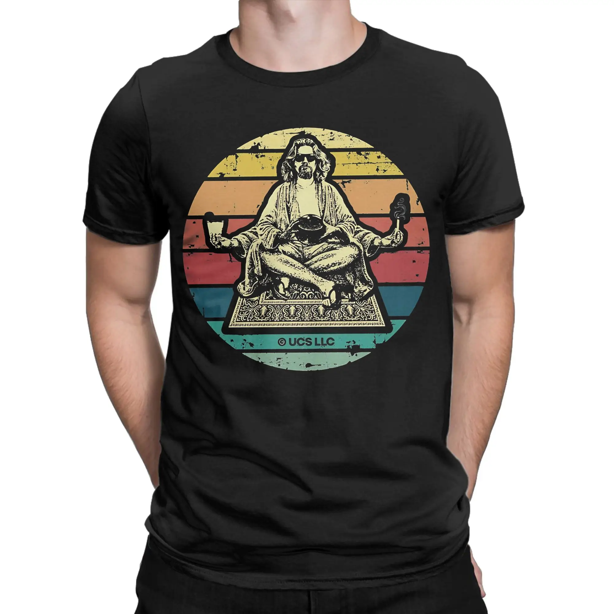 Camisetas masculinas e femininas, camiseta casual de algodão puro, manga curta, camiseta de comédia Lebowski, gola redonda, roupas plus size