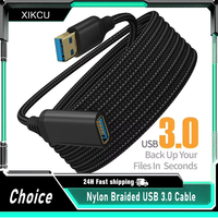 Ugrade XIKCU Nylon Braided USB 3.0 Male-To-Female High-Speed Transmission Data Cable Computer Camera Printer Extension Cable