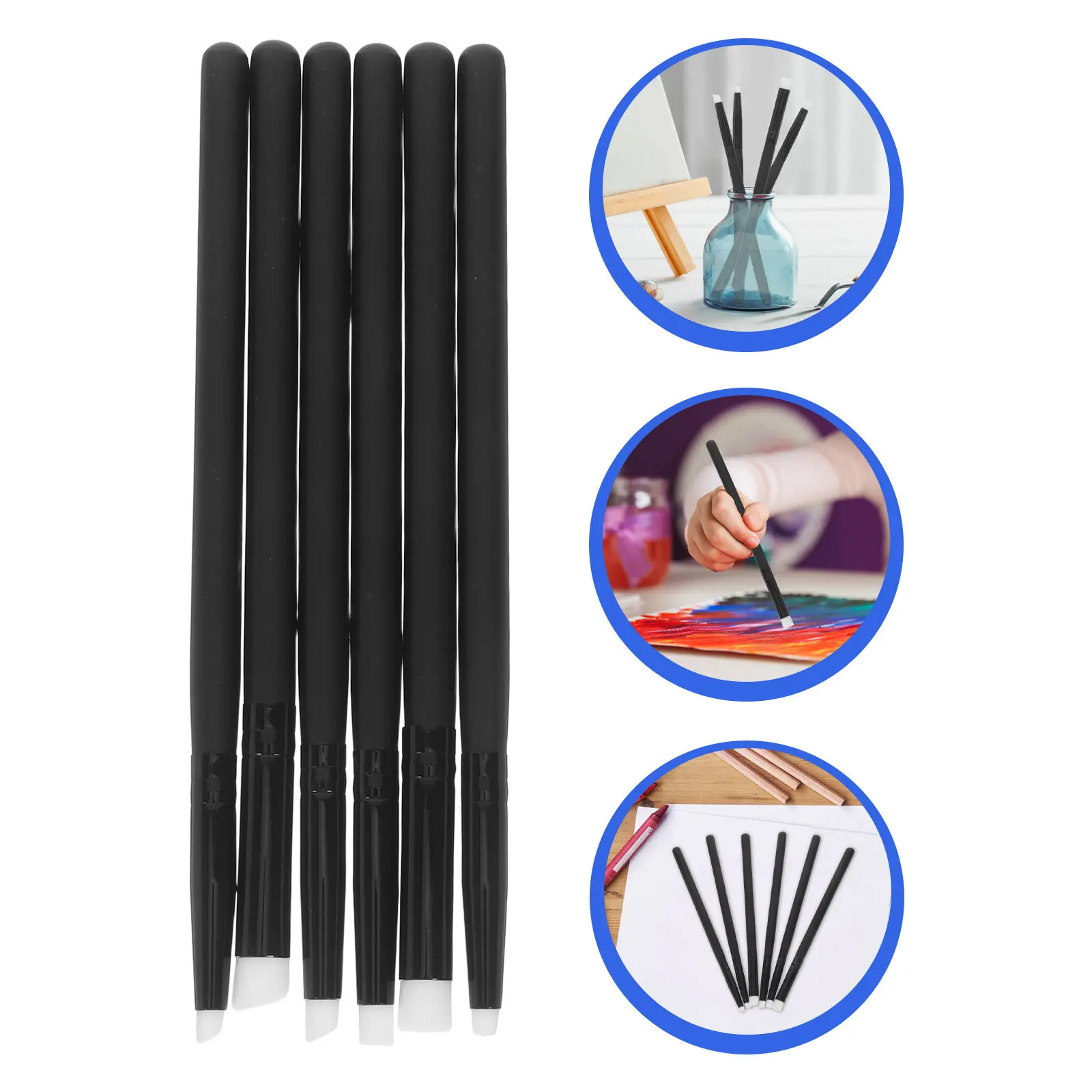 6Pcs Miniature Detail Paint Brushes High Density Hair Portable Lightweight Set for Miniature Painting Supplies Stencil Brushes
