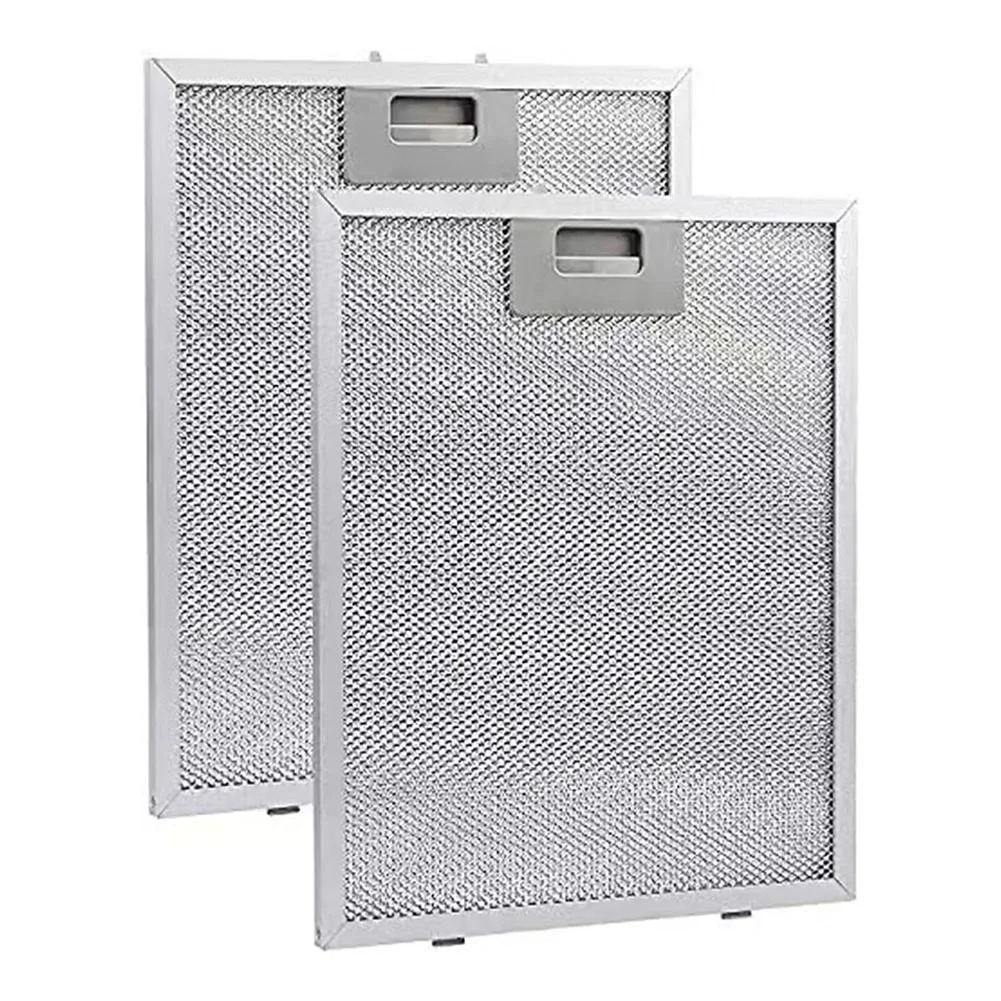 Pack of Two Metal Extractor Filters for Range Hoods Efficient Grease Capture and Airflow Maintenance Size 300 x 240 x 9mm