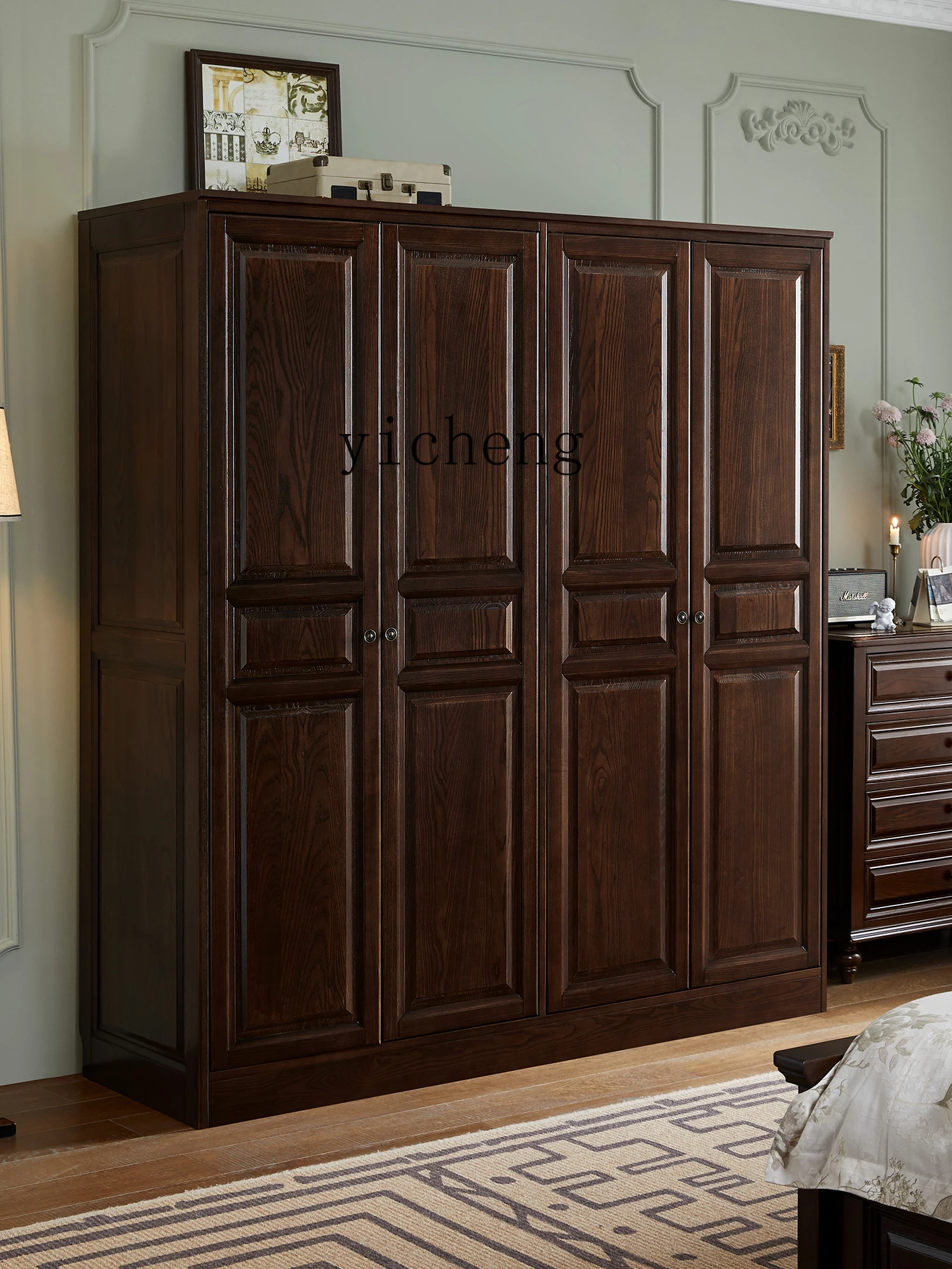 

LX Solid Wood Floor-standing Wardrobe Closet Bedroom Home Storage