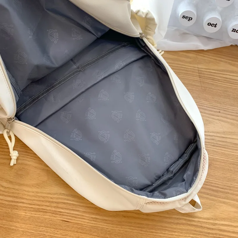 Korean College Style Large Capacity Multi-Compartment Backpack Teen Student School &Travel Purpose Pastel Aesthetic Nylon 2025