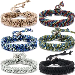 Outdoor Sporty Parachute Cord Survival Bracelet for Men Women Handmade Rope Braided Bracelet Camouflage Woven Bracelet Jewelry