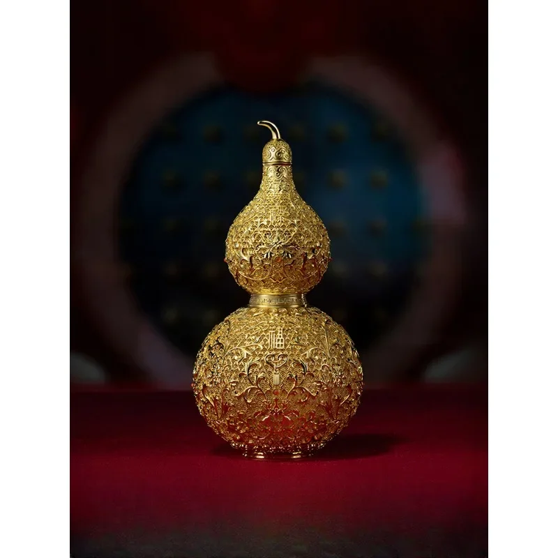 Filigree auspicious gourd living room desktop copper gourd ornament, home decoration