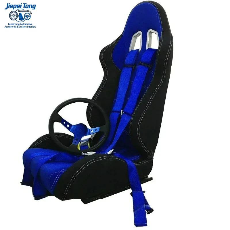 

Спортивные сиденья синего цвета в индивидуальном дизайне для автоспорта