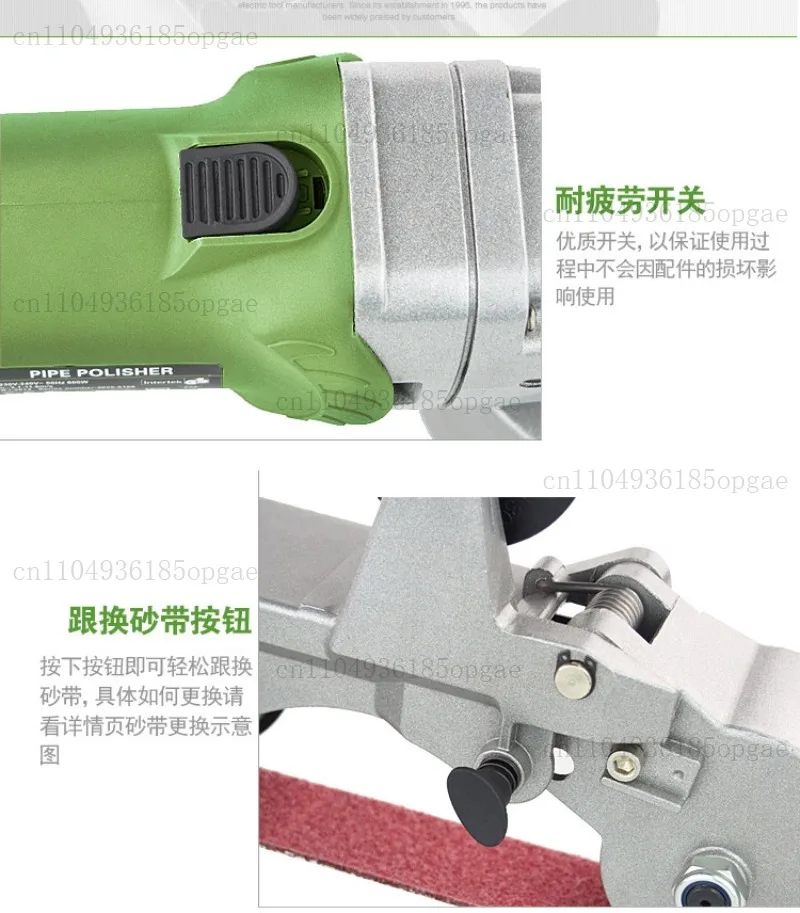 Stainless steel wire drawing machine Small handheld round pipe elbow metal grinding and polishing Electric steel external rust