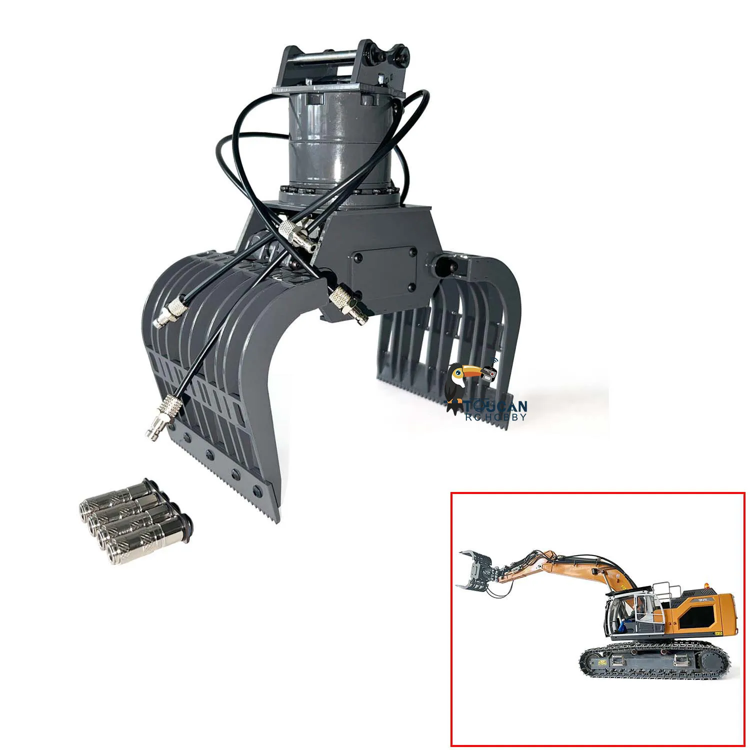 

1/14 RC Hydraulic Claw Metal Grab for Remote Control Excavator Digger XDRC 945 Model Upgraded Part Accessories TH22780