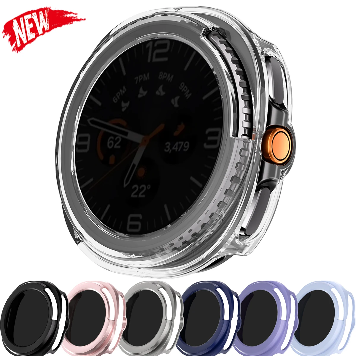 Sichtschutzfolie + PC-Hülle für Samsung Galaxy Watch 8 Classic 46 mm, Displayschutzfolie für Galaxy Watch 8 Classic Bumper