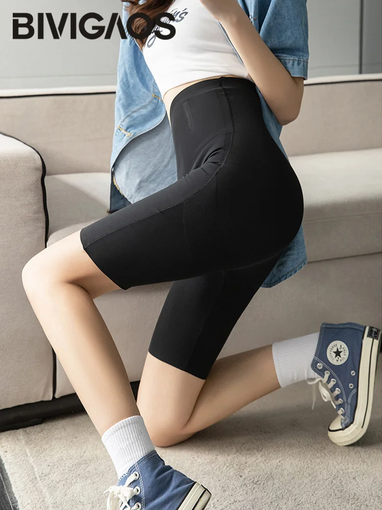 BIVIGAOS Summer New Womens Body Shaper Magic Cycling Shorts Sexy Seamless Biker Shorts Thin Butt Lifter Safety Short Leggings