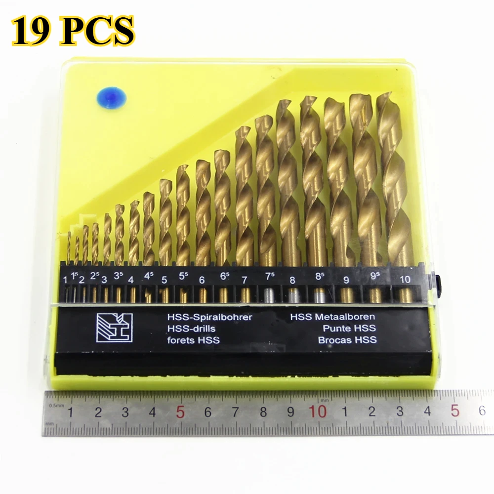 

19pcs M35 Cobalt Round Straight Handle Metric Drill bit Set 1mm-10mm Drill Bits Suitable for Stainless Steel Hard Metal