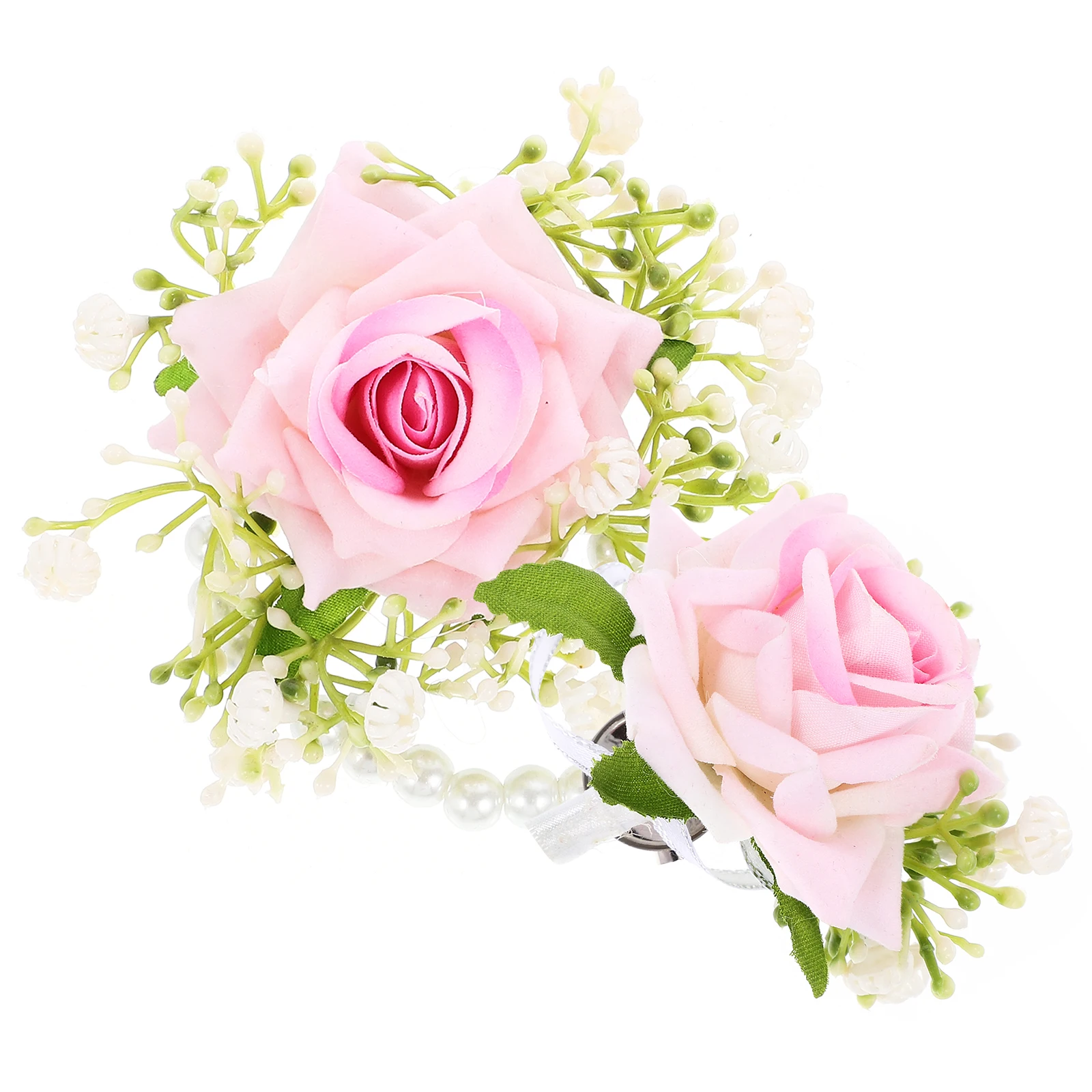 

Artificial Wrist Corsage Silk Flower Bridal Bridesmaid Groom Bride Boutonniere Set Wristlet Bracelet Wedding Party Prom Decor