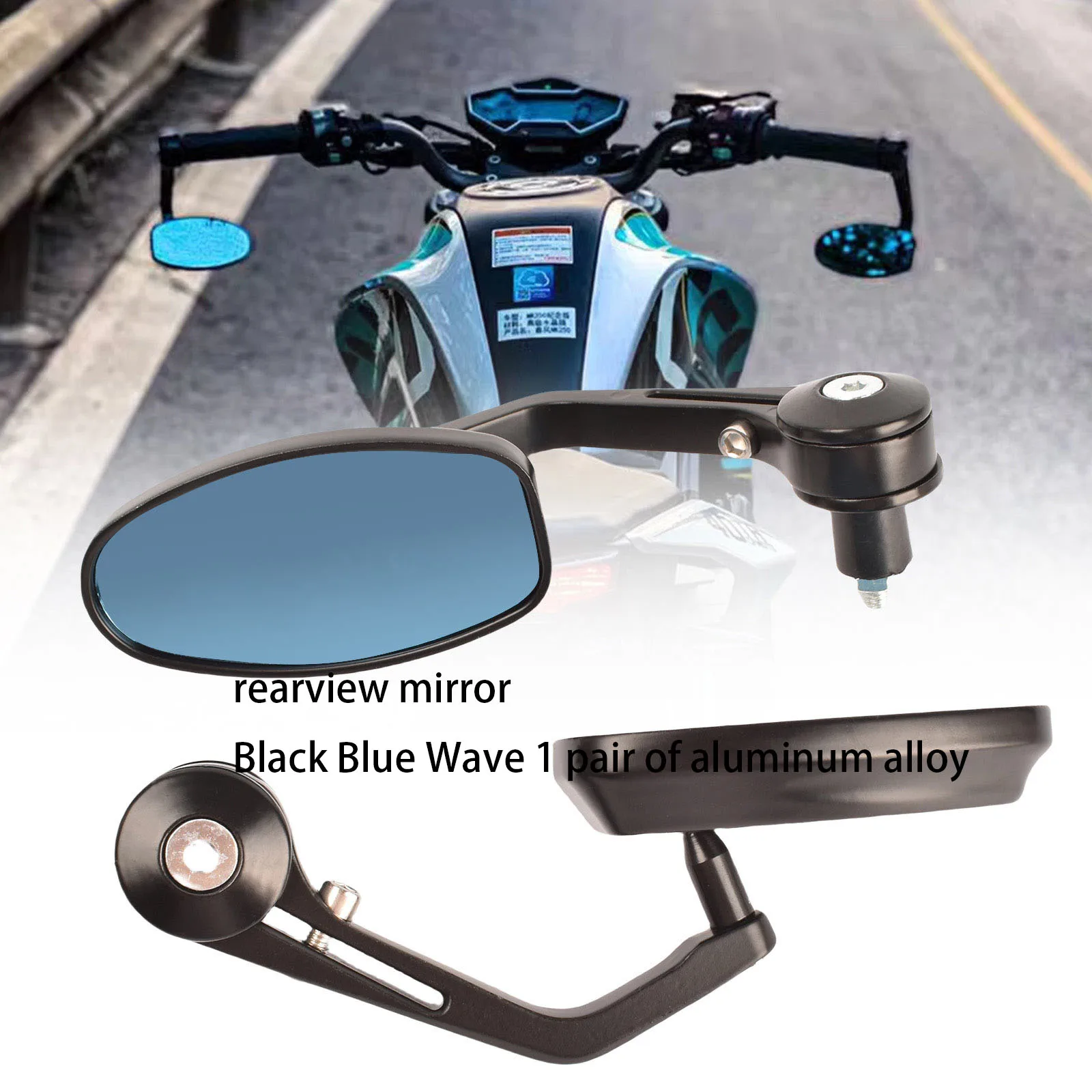 Motorcycle Rearview Mirrors 7/8'' /22mm Handlebars Aluminum Frame Universal Compatibility For Honda Kawasaki Yamaha Suzuk