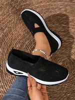 Women's Casual Mesh Sneakers – Cut-Out T-Strap & Cushioned Wedge Sole - Image 4