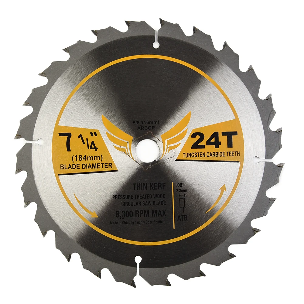 7-1/4-Inch 24T Frame Carbide Dunne Kerf Cirkelzaagbladsnijder Houtbewerking Robuust Hoge Kwaliteitsborging En Gemakkelijk Te Gebruiken