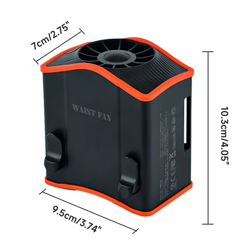M2EE USB-Taillenventilator, wiederaufladbarer Ventilator, ABS-Material, an der Taille montierter Ventilator, tragbarer