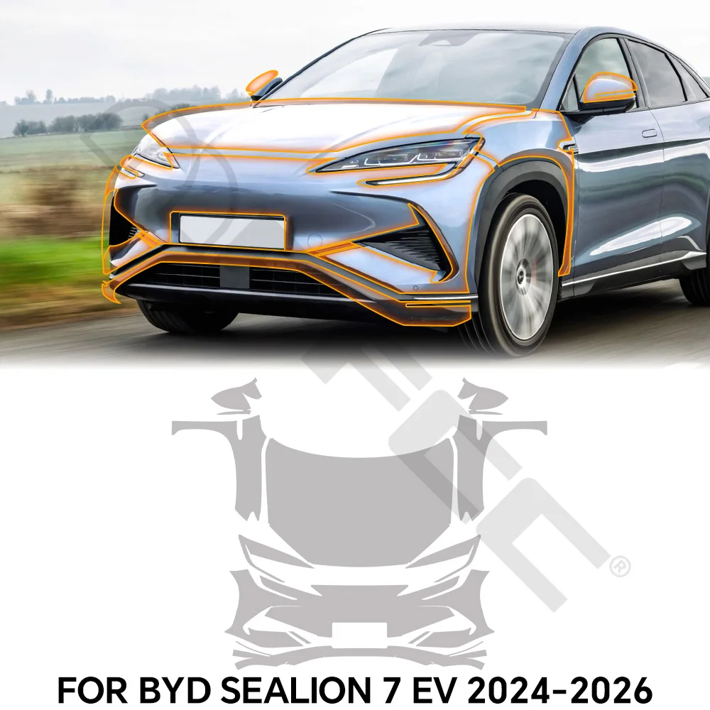 For BYD Sealion 7 EV 2024-2026 TPU Scratch Resistant Car Paint Protection Film Clear Bra Precut PPF Repairable Resistant Sticker