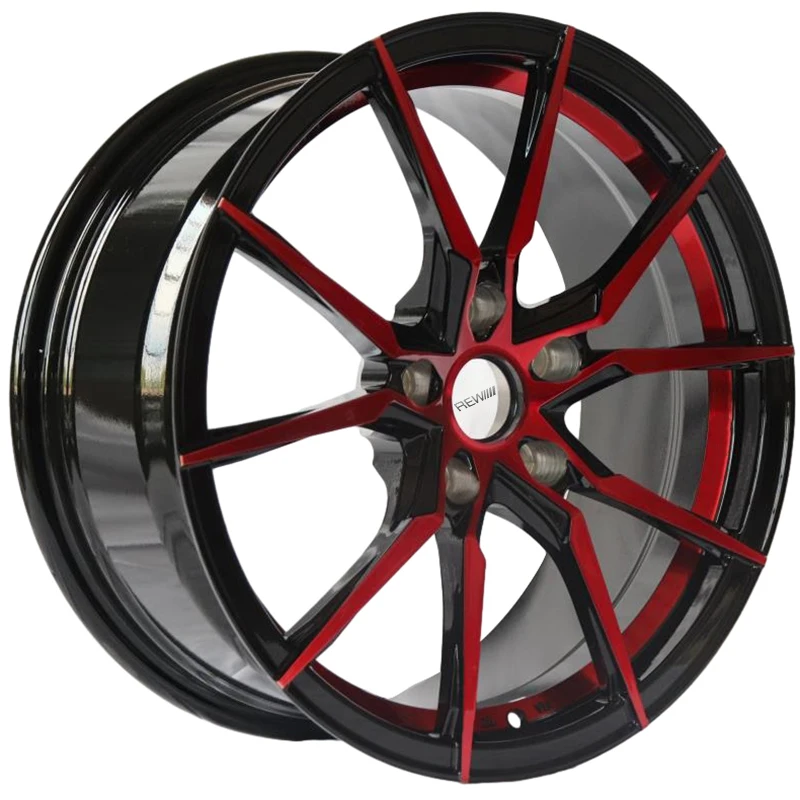 New Custom Center Caps Black Finish Car Wheels Red Spokes Personalized Forged 18 Inch Wheel 5x112 Gloss Black Rims