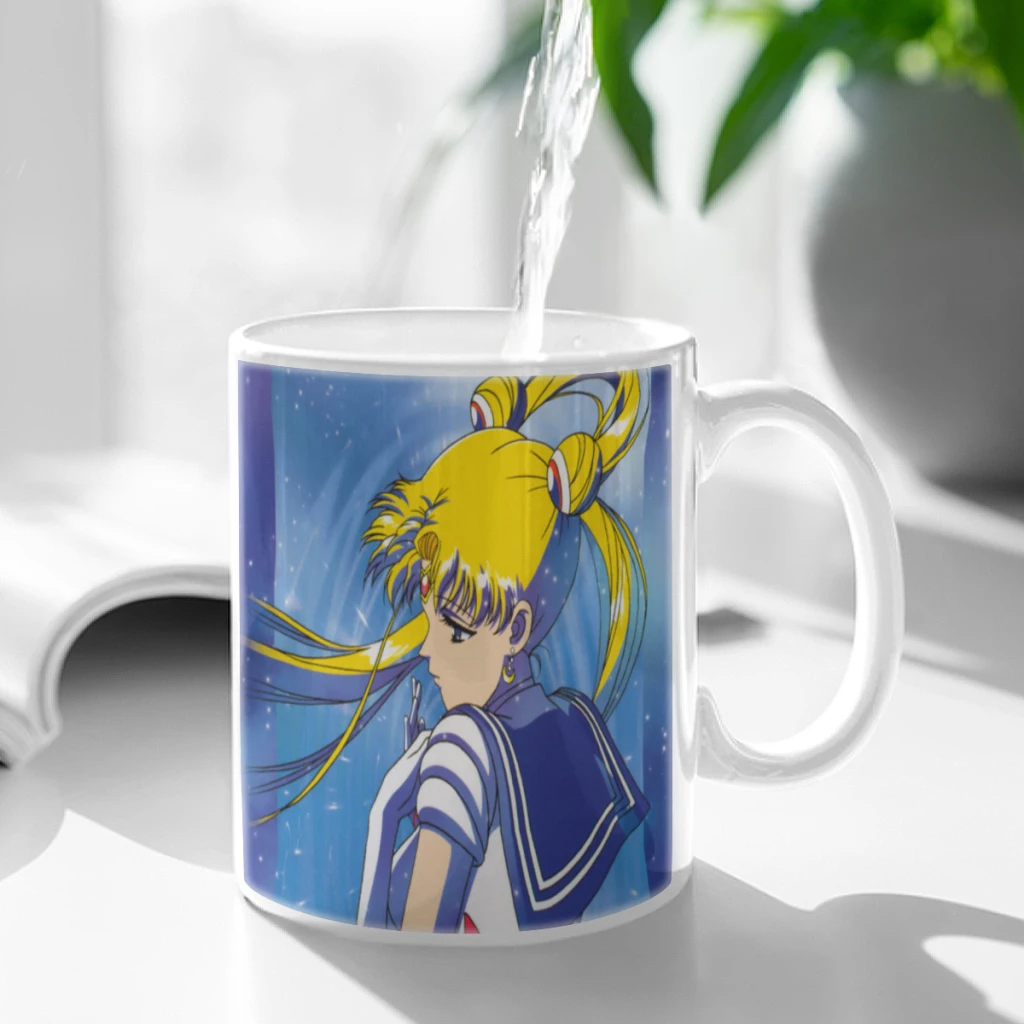 Japanese cartoon girl S-Sailor_M-Moon Free shipping Ceramic Cup Coffee Oatmeal Breakfast Cup Creative Personality Mug