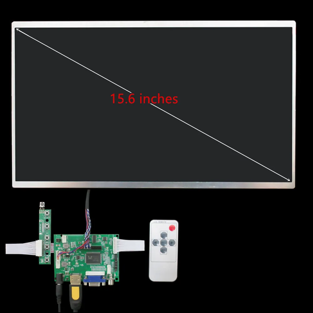 

15,6-дюймовый ЖК-экран, плата драйвера управления монитором, VGA AV, HDMI-совместимый для дополнительного экрана компьютера Raspberry Pi