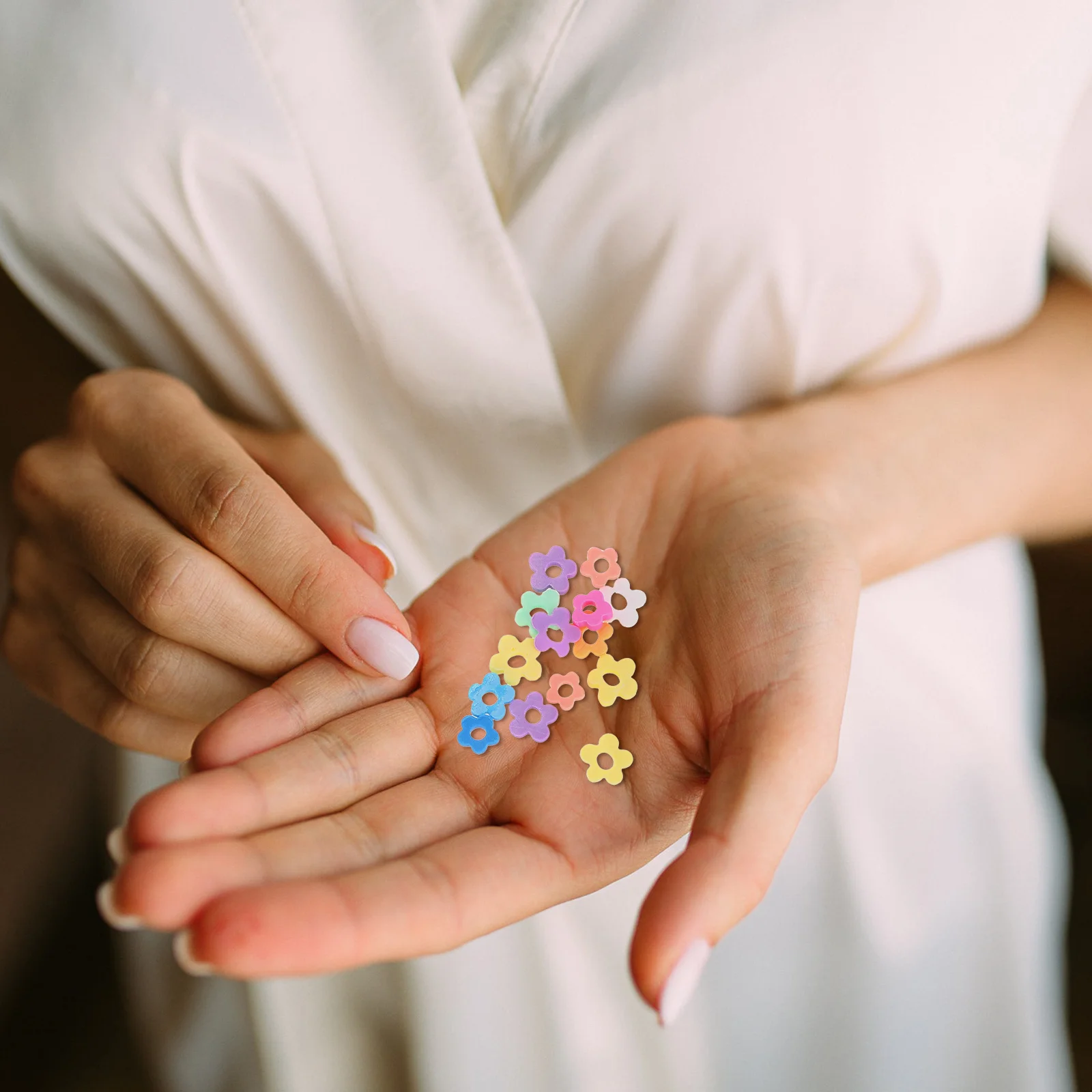 

Polymer Clay Flat Beads Hollow Flower DIY Slices Durable Craft Beads for Jewelry Making Bracelet Necklace Accessories