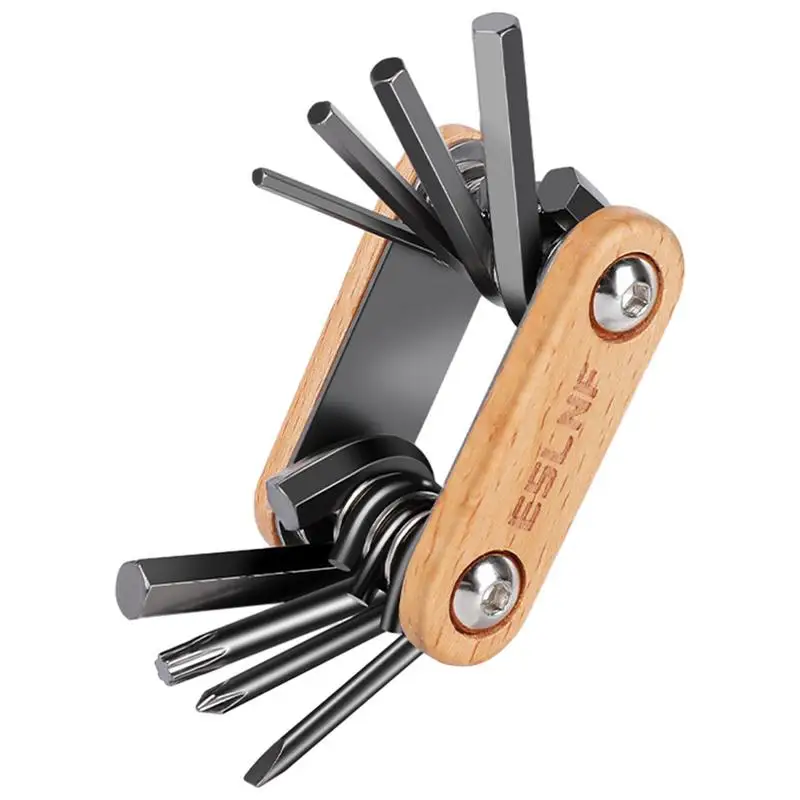 Bike Repair Tool Kit Portable Bike Repair Kit Include 8 In 1 Multi Tool Side Screw Adjustment Foldable Stainless Steel Beech