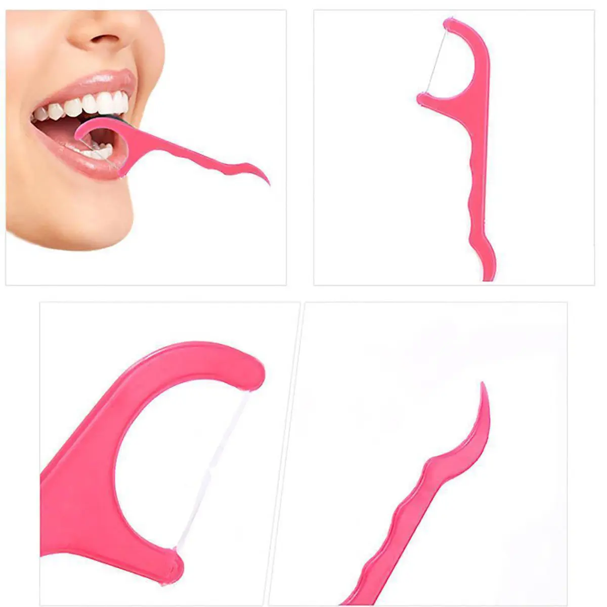 100Pcs Dental Floss Picks Portable Nylon Wire Ultra Thin Silk Teeth Cleaner for Food Plaque Removal Oral Hygiene Breath