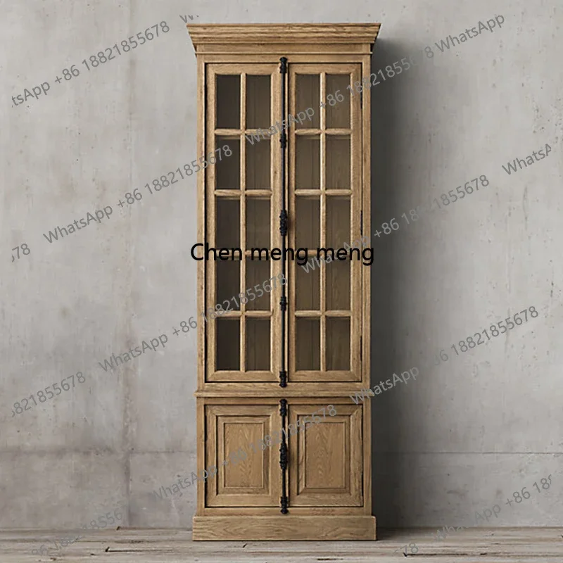 

Retro solid wood dining side cabinet, kitchen rack for home storage, dining room furniture