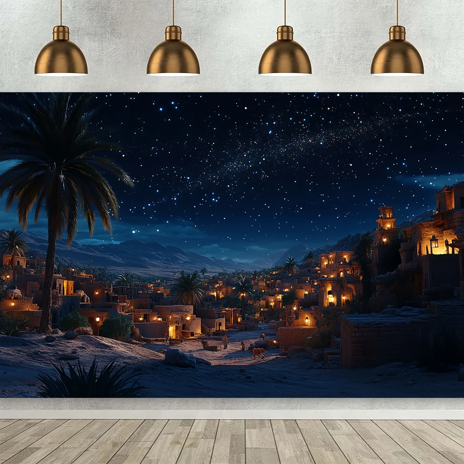 Christmas nativity scene background cloth Religious and holiday decoration suitable for home wall and room display