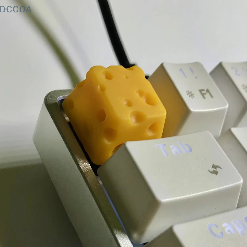 1Pc Cheese Keycap Handmade Resin Keycap For Mechanical Keyboard Esc For Key Cheese Cake Individuality For Key Cap