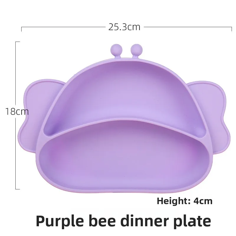 

Bee dinner plate, silicone anti-knock, meal bowl with suction cup, baby learning to eat integrated complementary food bowl