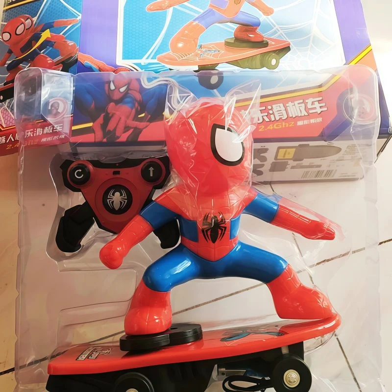

Spiderman Skateboard With Automatic Flip Rotation Acousto-Optic Ultraman Electric Music Stunt Scooter Toy Christmas Gift