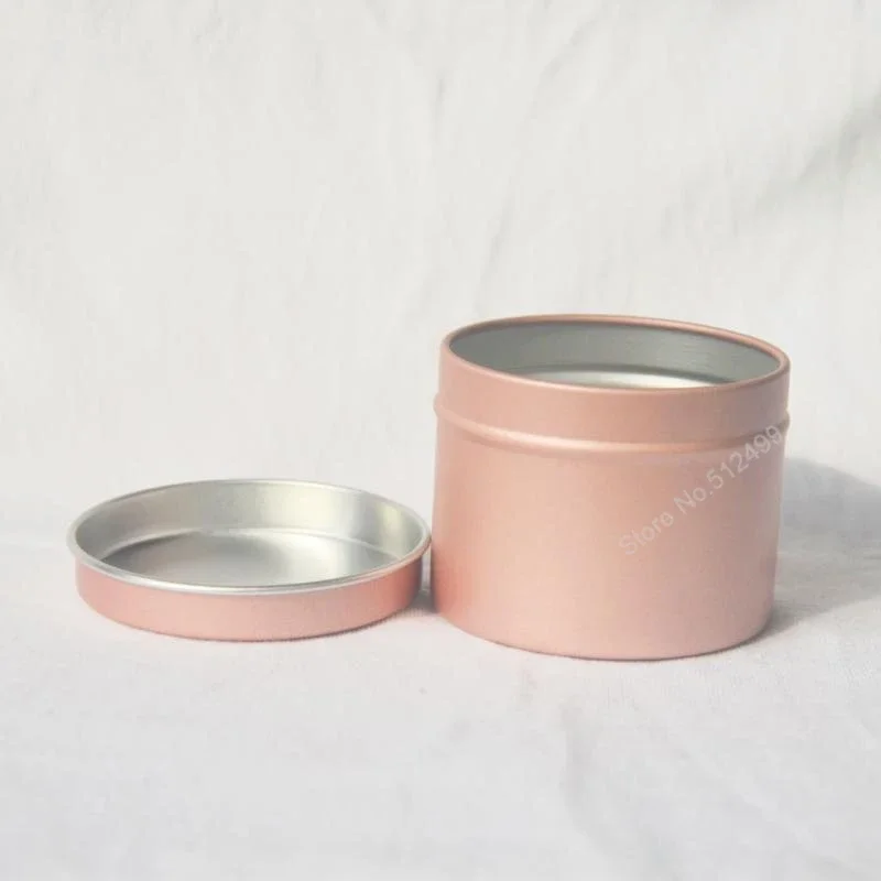 

Rose Gold Aluminum Candle Tins with Lids 50pcs 100ml Empty Candle Jars Metal Tin Containers for Making Candles Storing Snacks