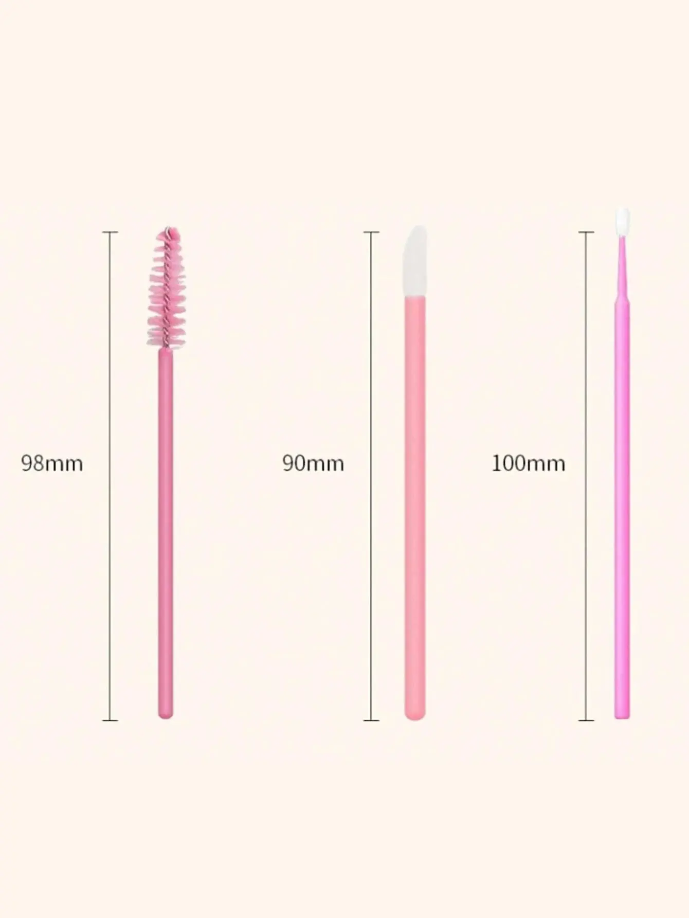Eyelash Extension Brush Kit-Disposable Lash Spoolies, Micro Swabs, Lip Gloss Brushes 3-in-1 Set, 300 pcs